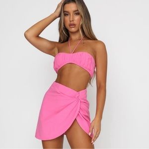 White fox skirt and top set